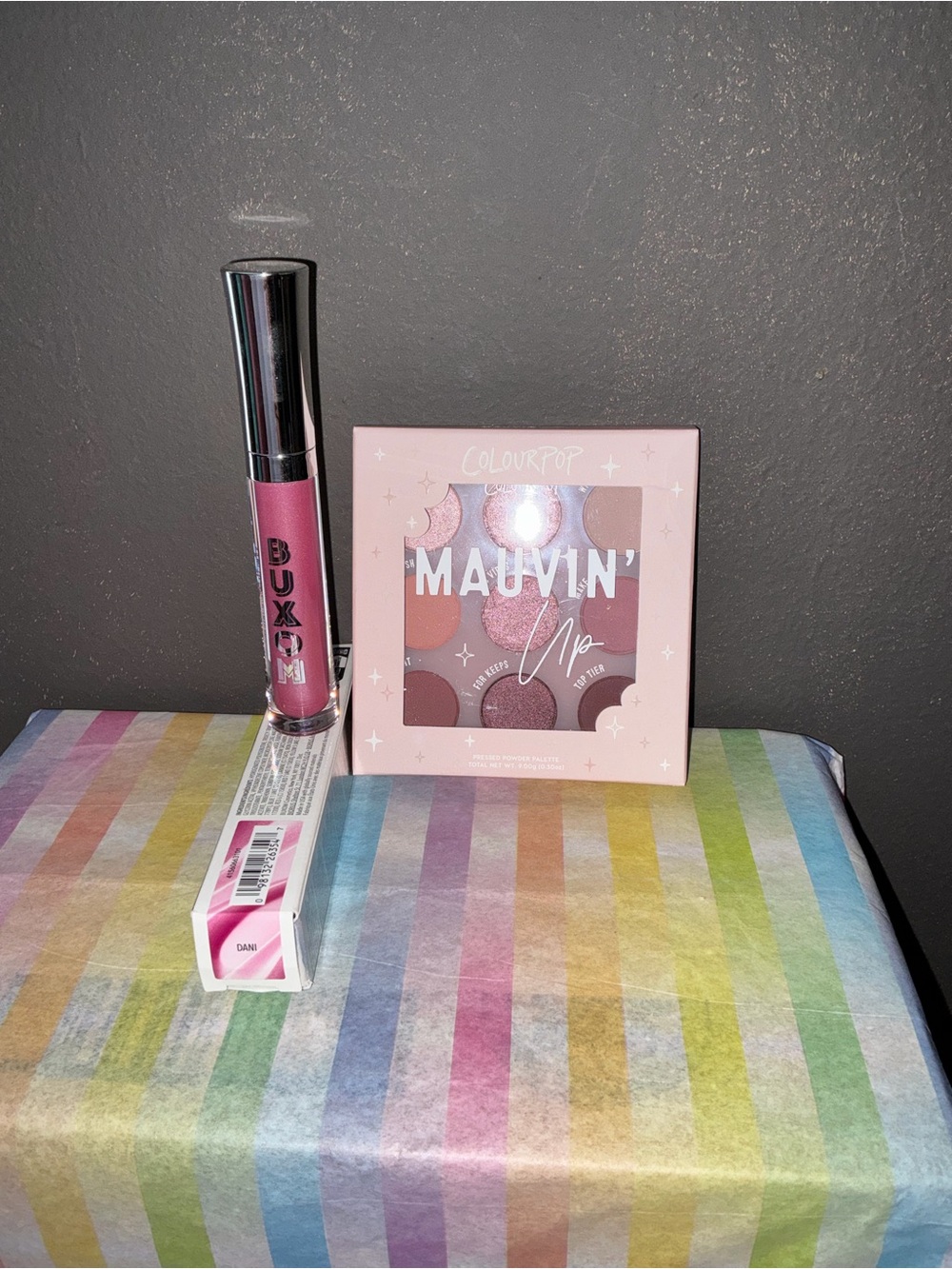 ColourPop Mauvin' Up eyeshadow palette w/Buxom plumping lip polish